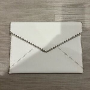 Rebecca Minkoff white leather envelope clutch